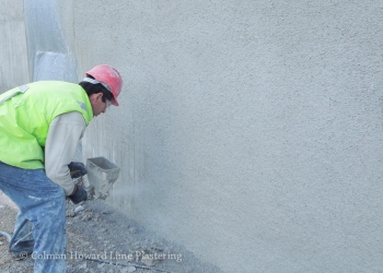 Wet dash: (also known as harling or rough cast).The final coat of this render consists of coarse sand and a binder, traditionally lime, which was casted on as a finish.